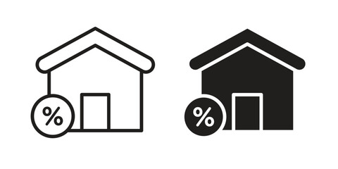Mortgage rate icon. Vector Illustration. Isolated vector Illustration. EPS Illustration.