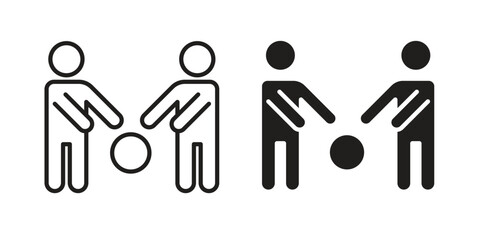 People playing Ball icon. Vector Illustration. Isolated vector Illustration. EPS Illustration.