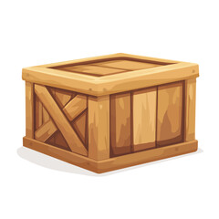My A Simple flat 2D illustration wooden crate isolated on transparent background, vector, flat design, animation design, simple flat 2D icon, clipart, design by me. My vector design