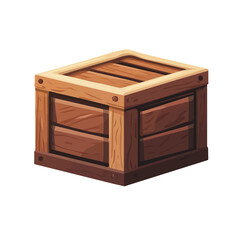 My A Simple flat 2D illustration wooden crate isolated on transparent background, vector, flat design, animation design, simple flat 2D icon, clipart, design by me. My vector design