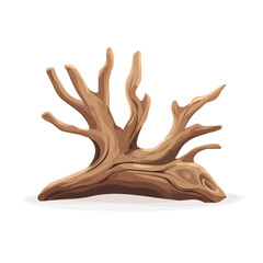 Obraz premium My A Simple flat 2D illustration driftwood piece isolated on transparent background, vector, flat design, animation design, simple flat 2D icon, clipart, design by me. My vector design