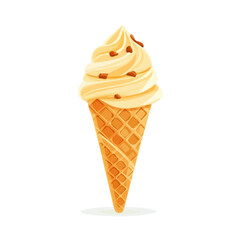 My A Simple flat 2D illustration ice cream cone isolated on transparent background, vector, flat design, animation design, simple flat 2D icon, clipart, design by me. My vector design