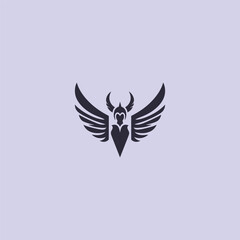 Valkyrie wings logo in bold and simple silhouette design.