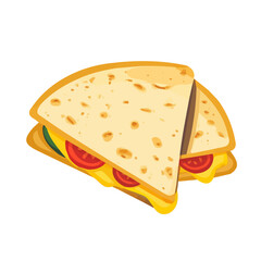 My A Simple flat 2D illustration icon quesadilla isolated on transparent background, vector, animation design, simple flat 2D clipart, design by me. My vector design