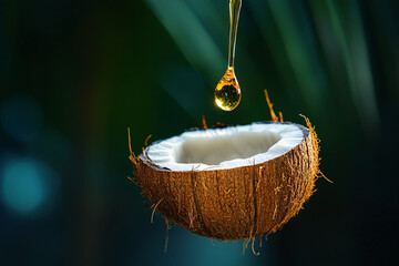 Coconut Oil Drop Natural Beauty Tropical Ingredient