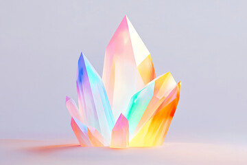 Vibrant glowing crystal for mindfulness and meditation concepts