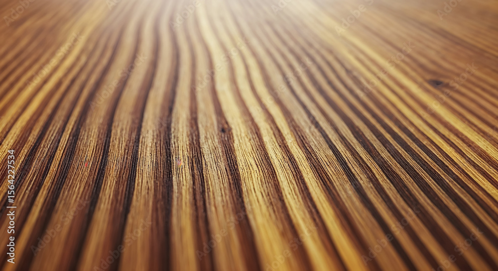 Poster Polished wood surface showing elegant grain pattern with shallow depth of field