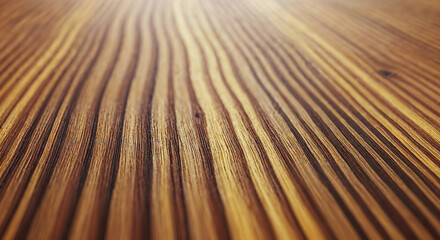 Polished wood surface showing elegant grain pattern with shallow depth of field