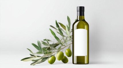 Organic Olive Oil Bottle Branding Concept Mockup