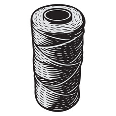 Silhouette image of thread on white background