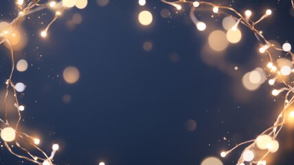 Obraz premium Elegant holiday decor with warm white lights on a dark background