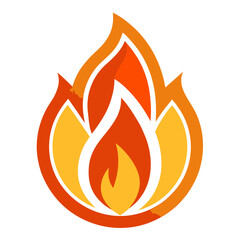 Fiery orange and yellow abstract flame symbol fire heat