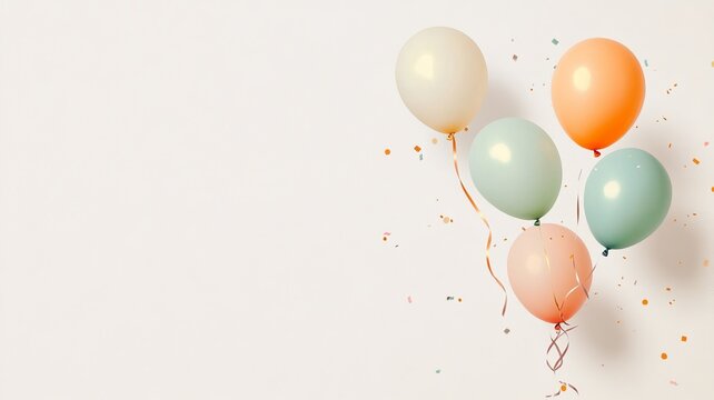 Vibrant balloon celebration with confetti for party decor design