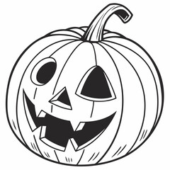 Spooky carved pumpkin with happy grin and triangle eye halloween jack o lantern