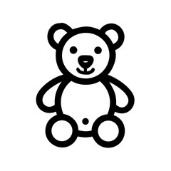 Adorable teddy bear with a friendly expression silhouette plush toy