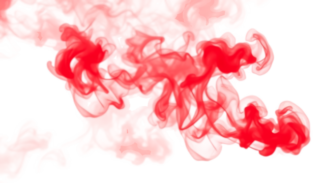 Abstract floating red smoke on a transparent horizontal background Red color clouds smoke fog textur