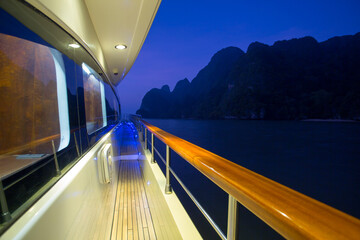Luxury Yacht Deck Exterior Phang Nga Bay Thailand