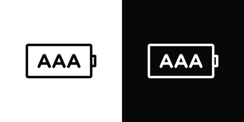 AAA battery icon graphic element Illustration template design