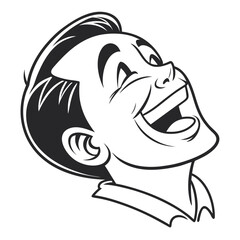 Joyful boy laughing heartily with eyes closed happiness laughter