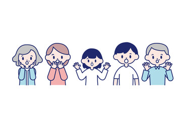 驚く家族