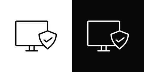 Computer security icon graphic element Illustration template design