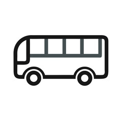 Black bus with grey windows on white background vehicle transportation