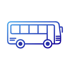 Blue gradient bus outline transportation vehicle