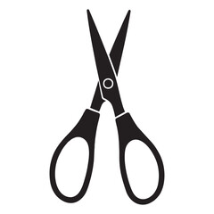 Silhouette image of scissors on white background