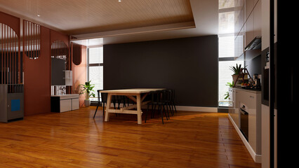office pantry area 3d render interior design