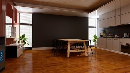 office pantry area 3d render interior design