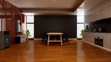 office pantry area 3d render interior design