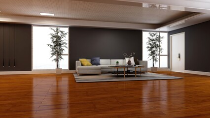 office wooden lobby waiting room for company wall logo mockup