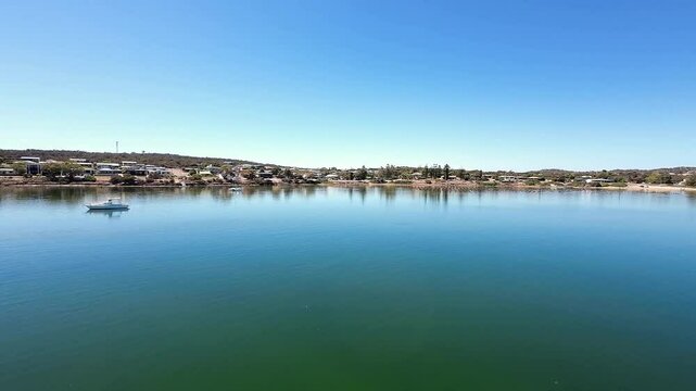 4K Drone Tracking Over Coffin Bay Oyster Racks at Low Tide, Dynamic Low‑Altitude Sweep Along Floating Oyster Pontoons, Pristine Aquaculture Waters, South Australia