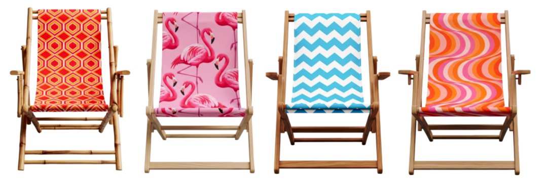 Stylish Colorful Patterned Deck Chairs for Summer - Powered by Adobe