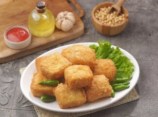 Tahu Goreng. Fried Tofu is a dish made from fried tofu which is often found in Indonesia, Malaysia and Singapore.
