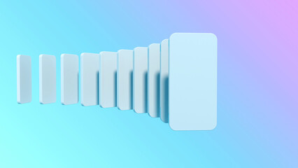 Floating 3D Clay Smartphone Mockup on Vibrant Gradient Background