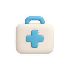 Fototapeta premium first aid kit 3D cute icon clay style