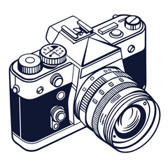 Vintage camera illustration photography retro