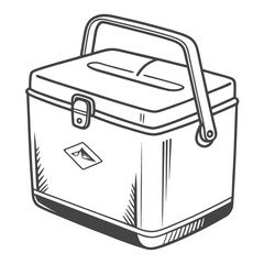 Vintage cooler box with handle retro picnic