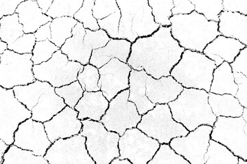 Texture soil dry crack background pattern of drought lack of water of nature white black old broken.