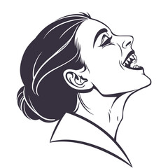 Fanged woman profile vampire fangs