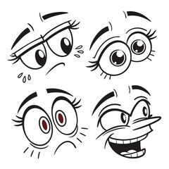 Cartoon eyes expressing various emotions expressions