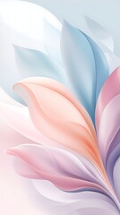 Elegant pastel abstract flower petals in soft blue, pink, and peach tones forming a luxurious modern design, ideal for backgrounds, spa themes, and wellness branding

