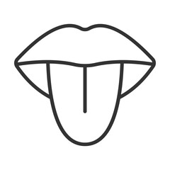 Tongue Icon Outline Style. Vector Illustration Design