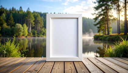 Frame Facing Misty Lake