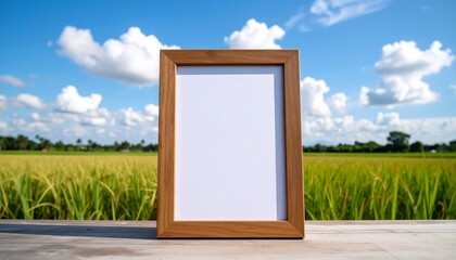 Frame by Rice Field under Sky