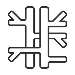 Veins Icon Outline Style. Vector Illustration Design