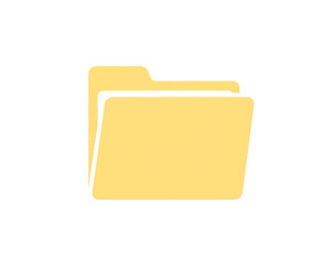 Simple Yellow Folder Icon with Tab Rounded Corners and Clean Design.