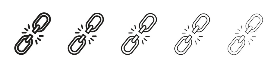 Broken link icon design symbol collection for graphic design. EPS 10