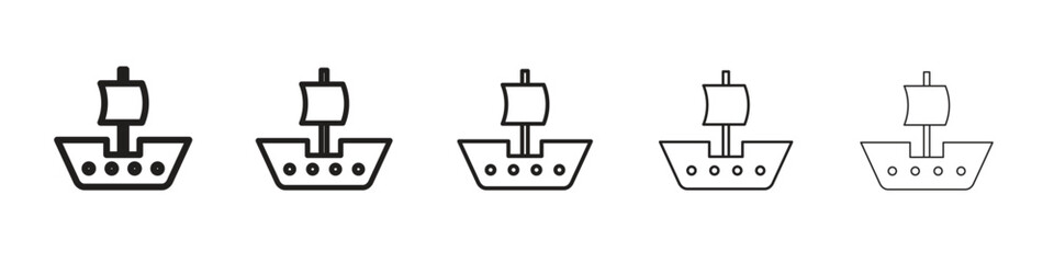 Caravel icon design symbol collection for graphic design. EPS 10